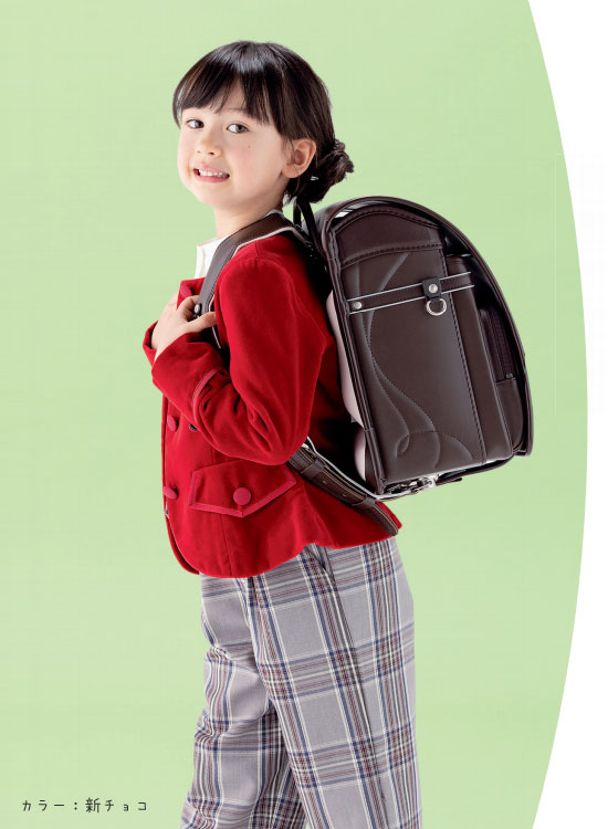 ランドセル KIDS AMI 牛革 展示品 未使用 チョコ 赤